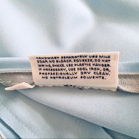 Vintage David Crystal Fashion Pleated Dress vtg 14 Light Blue 60’s 70’s mini - Picture 5 of 5